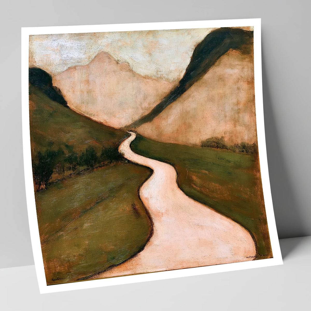 Winding Mountain Pass in Warm Tones lake district valley art print