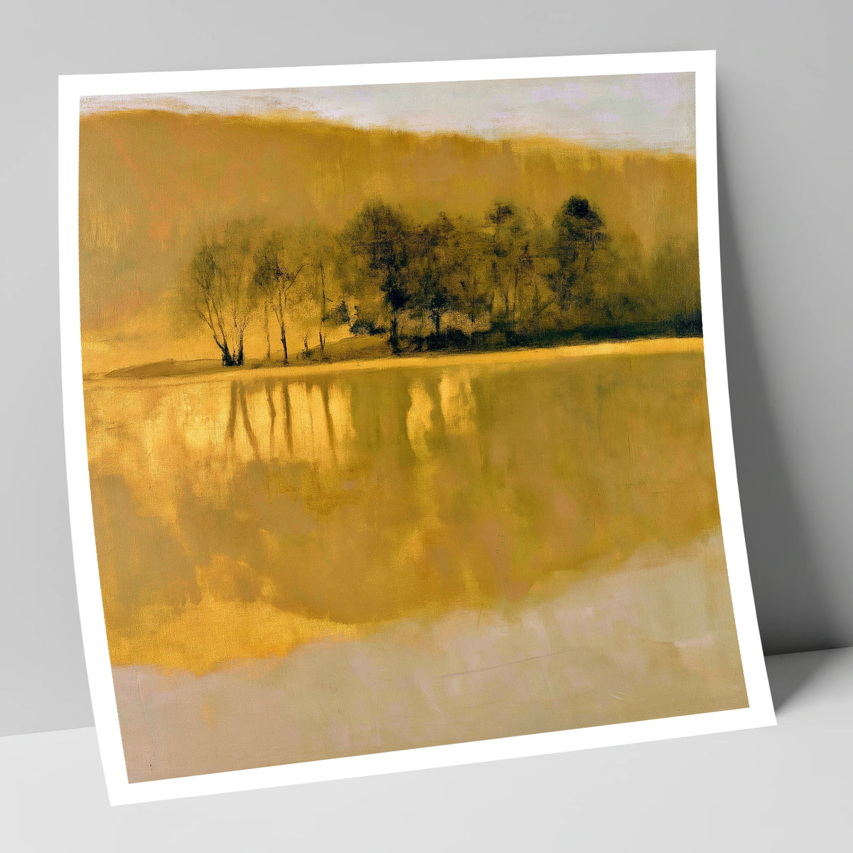 Dark Trees on Golden Lake lake district lake art print