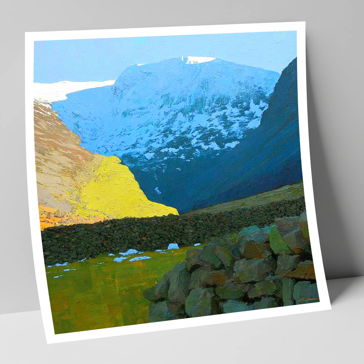 Winter Sunlight Over Seathwaite Fell lake district fell art print