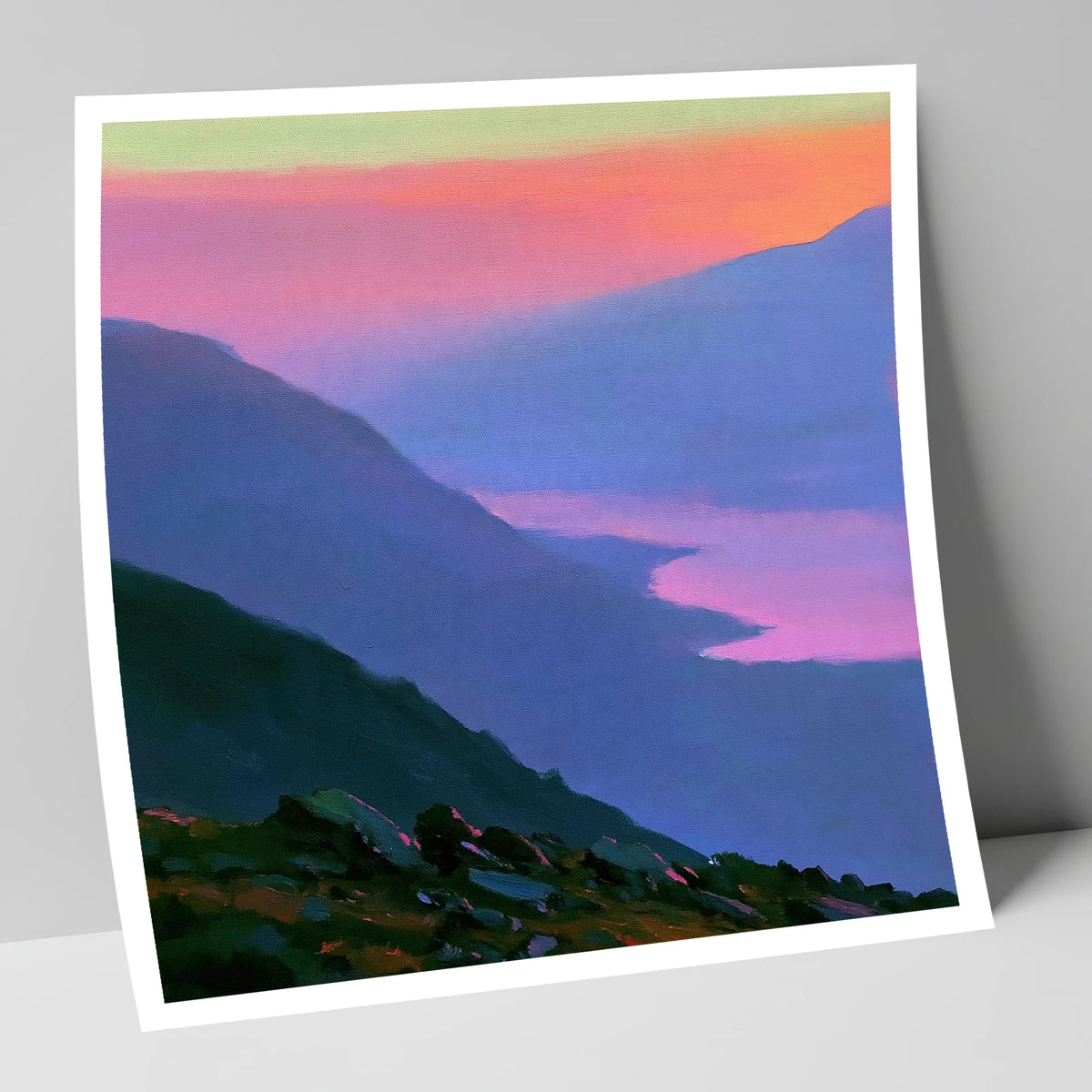 Vivid Sunset Over the Fells lake district fell art print