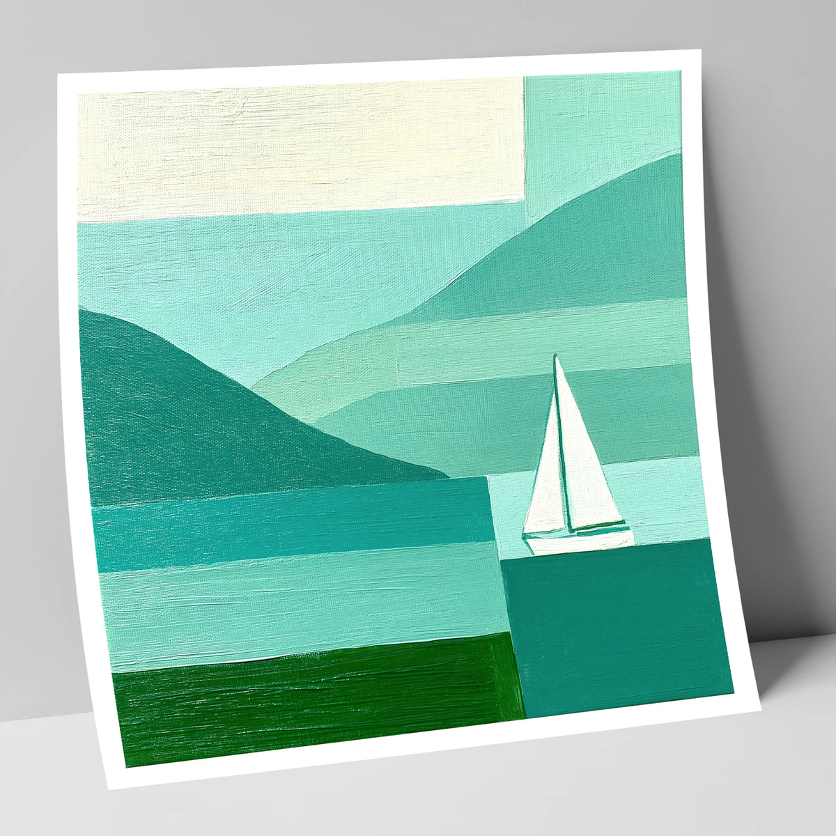 Geometric Lake District Sailboat lake district walking art print