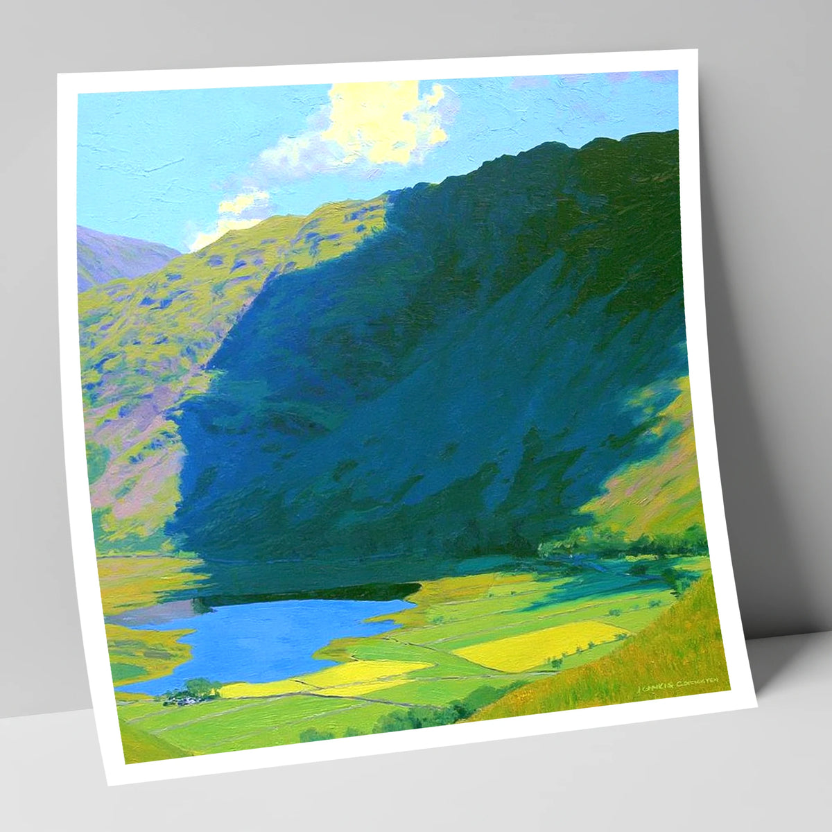 Brock Crags over Sunlit Valley lake district fell art print