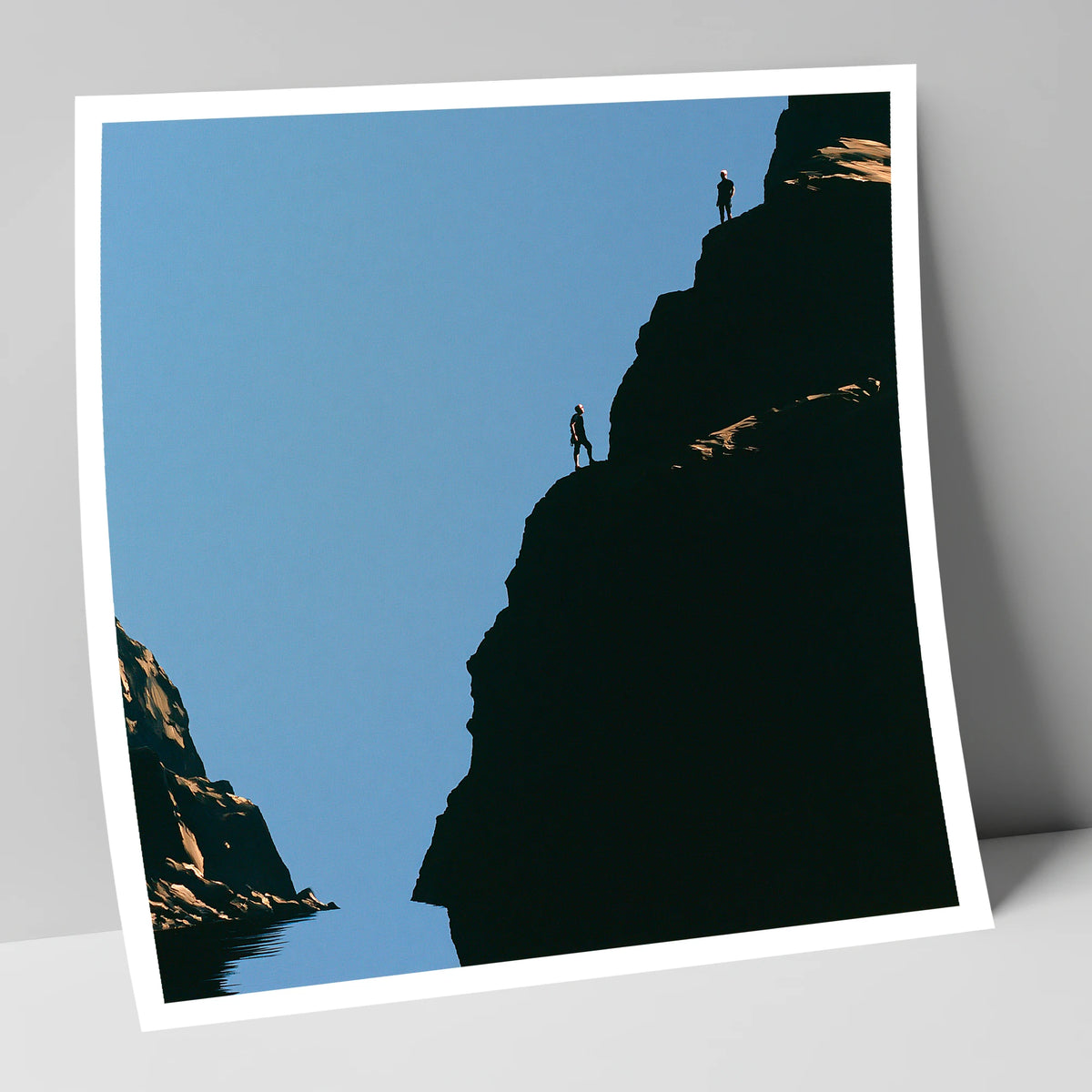 Silhouetted Climbers on Lakeland Crag lake district walking art print