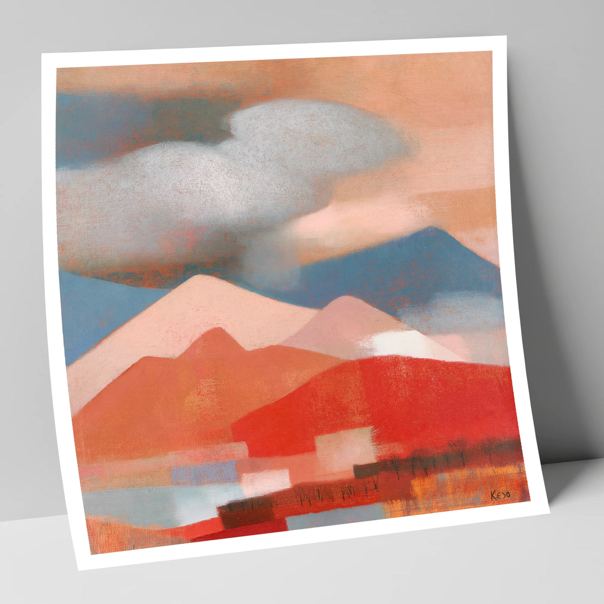 Terracotta Fells Beneath Storm Clouds lake district sky art print