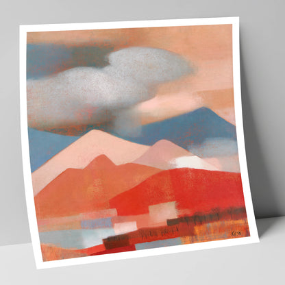 Terracotta Fells Beneath Storm Clouds lake district sky art print