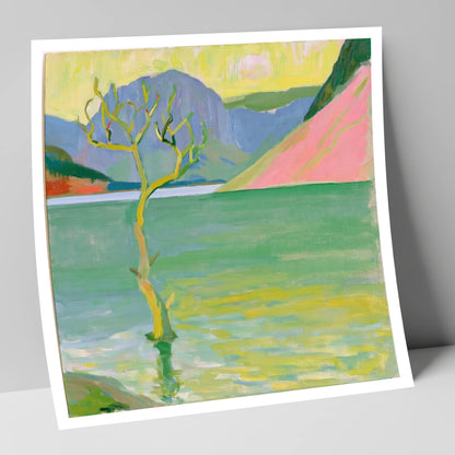 Vibrant Buttermere Lone Tree lake district lake art print