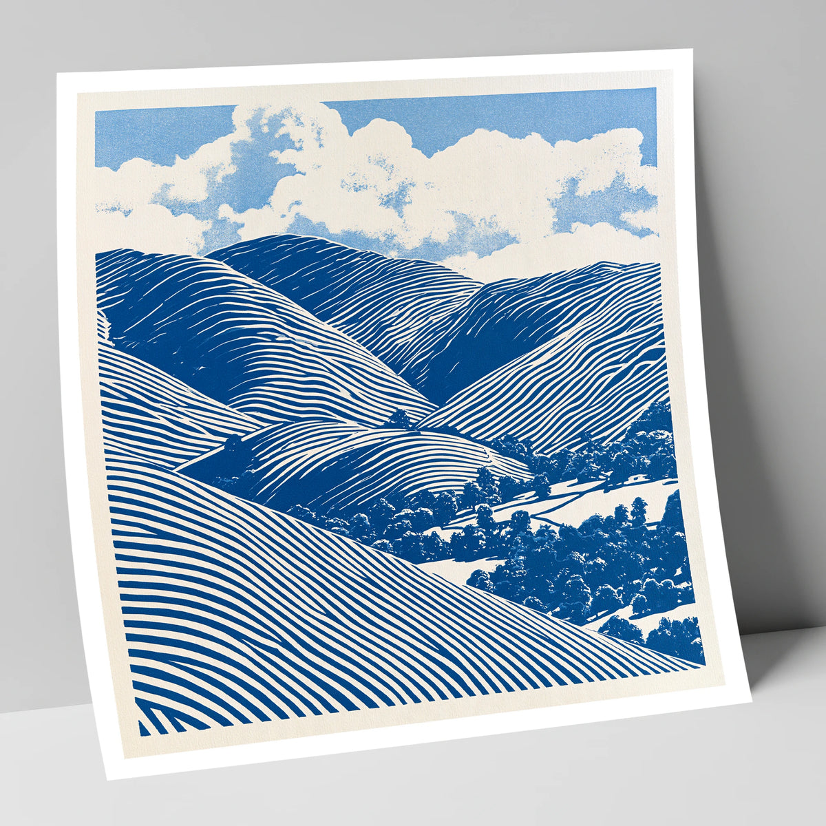 Cobalt Blue Rolling Fells lake district fell art print