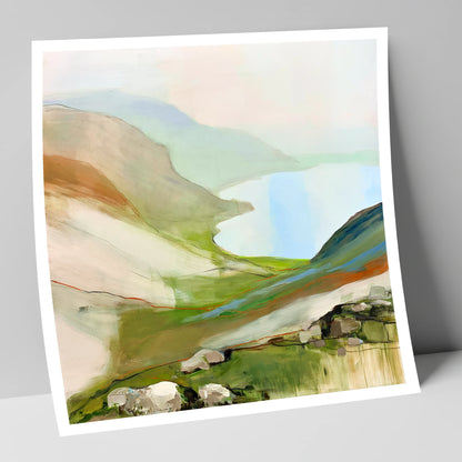 Azure Lake from the Summit lake district fell art print