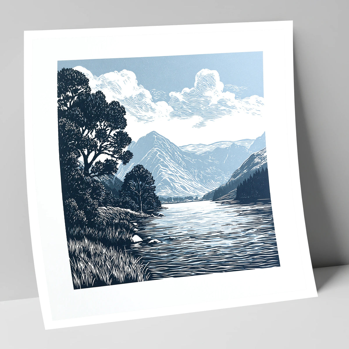 Buttermere in Slate and Navy lake district lake art print