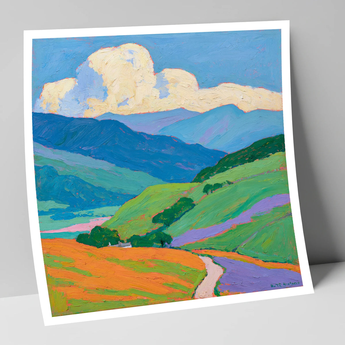 Vibrant Fells Under Cloud lake district fell art print