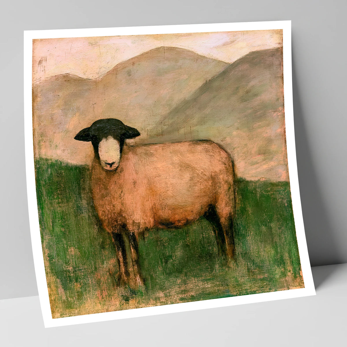 Herdwick Sheep on Warm Fellside lake district wildlife art print