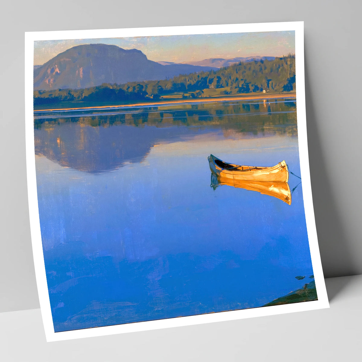 Sunlit Canoe on Lake Windermere lake district lake art print