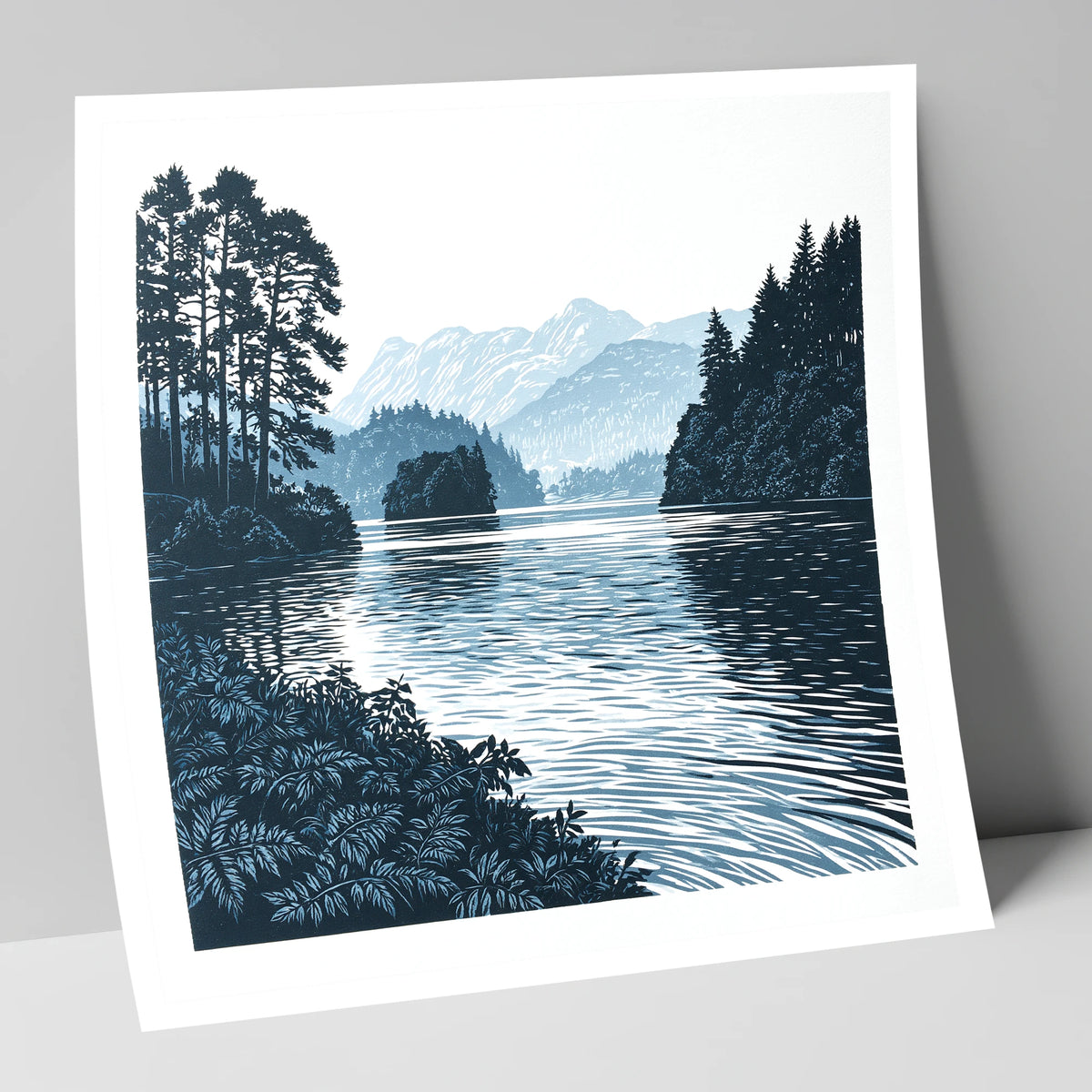Deep Blue Lake at Dawn lake district lake art print