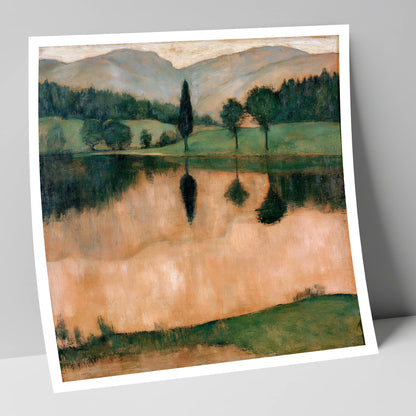 Warm Reflections on a Calm Lake lake district lake art print