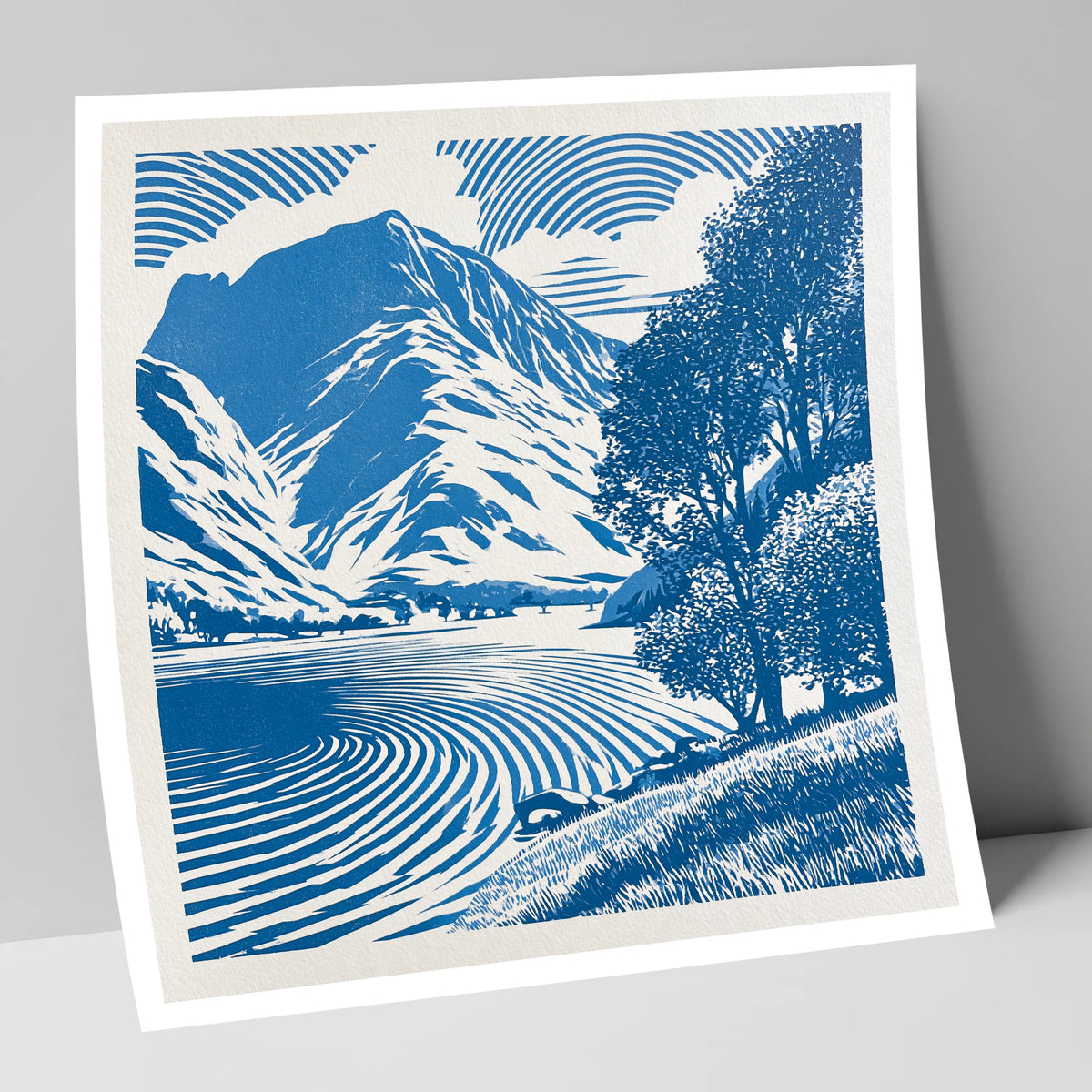 Cobalt Blue Buttermere Landscape lake district lake art print