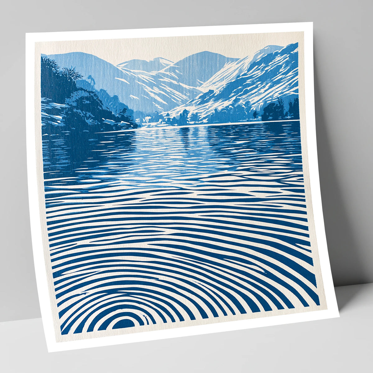 Cobalt Ripples on Dawn Lake lake district lake art print