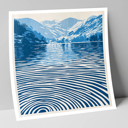 Cobalt Ripples on Dawn Lake lake district lake art print