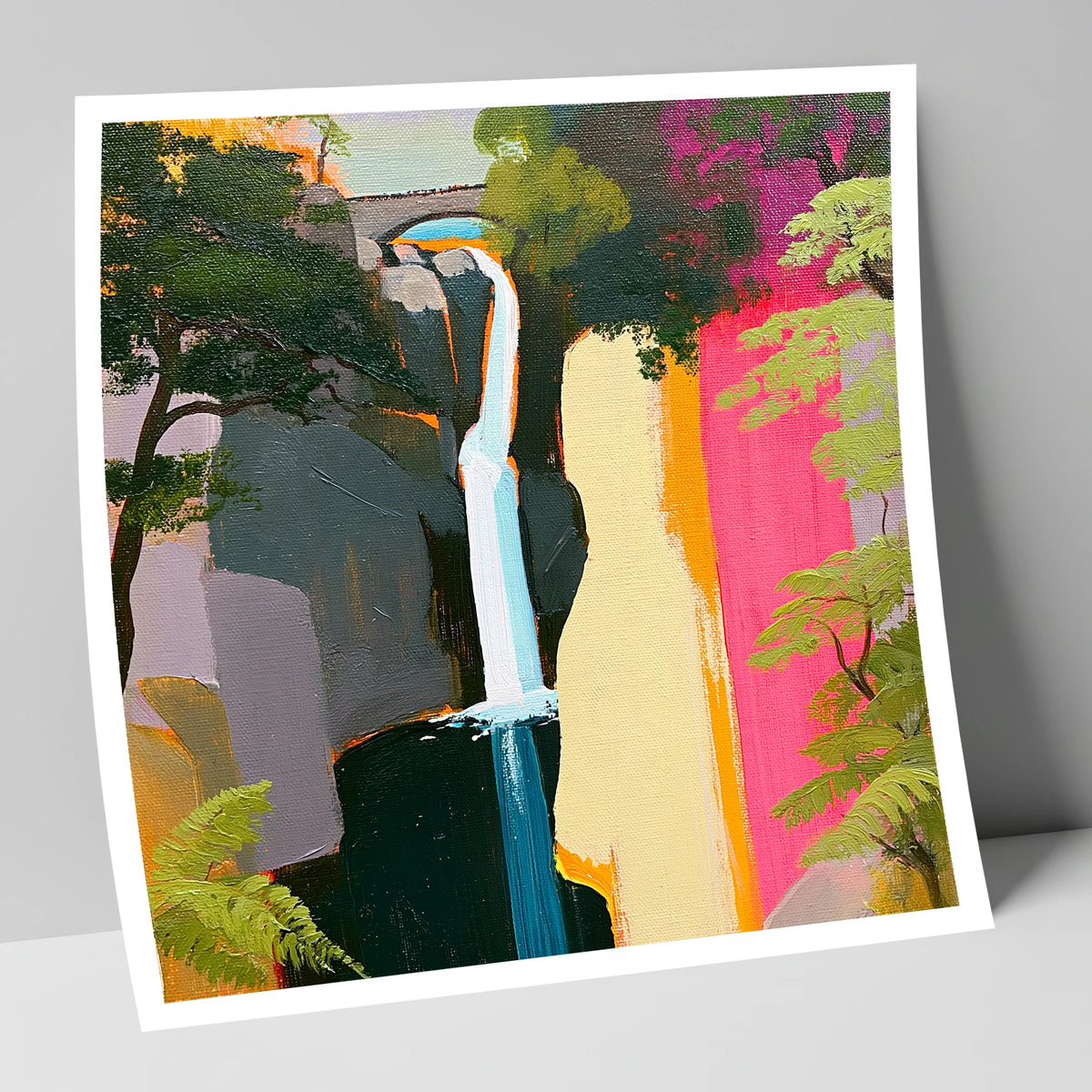 Contemporary Aira Force Waterfall lake district waterfall art print