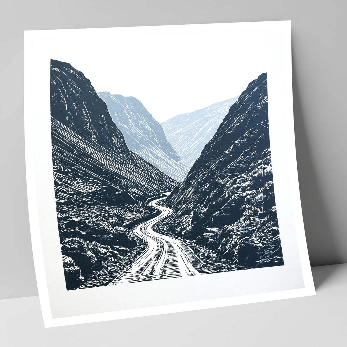 Honister Pass in Bold Navy lake district valley art print