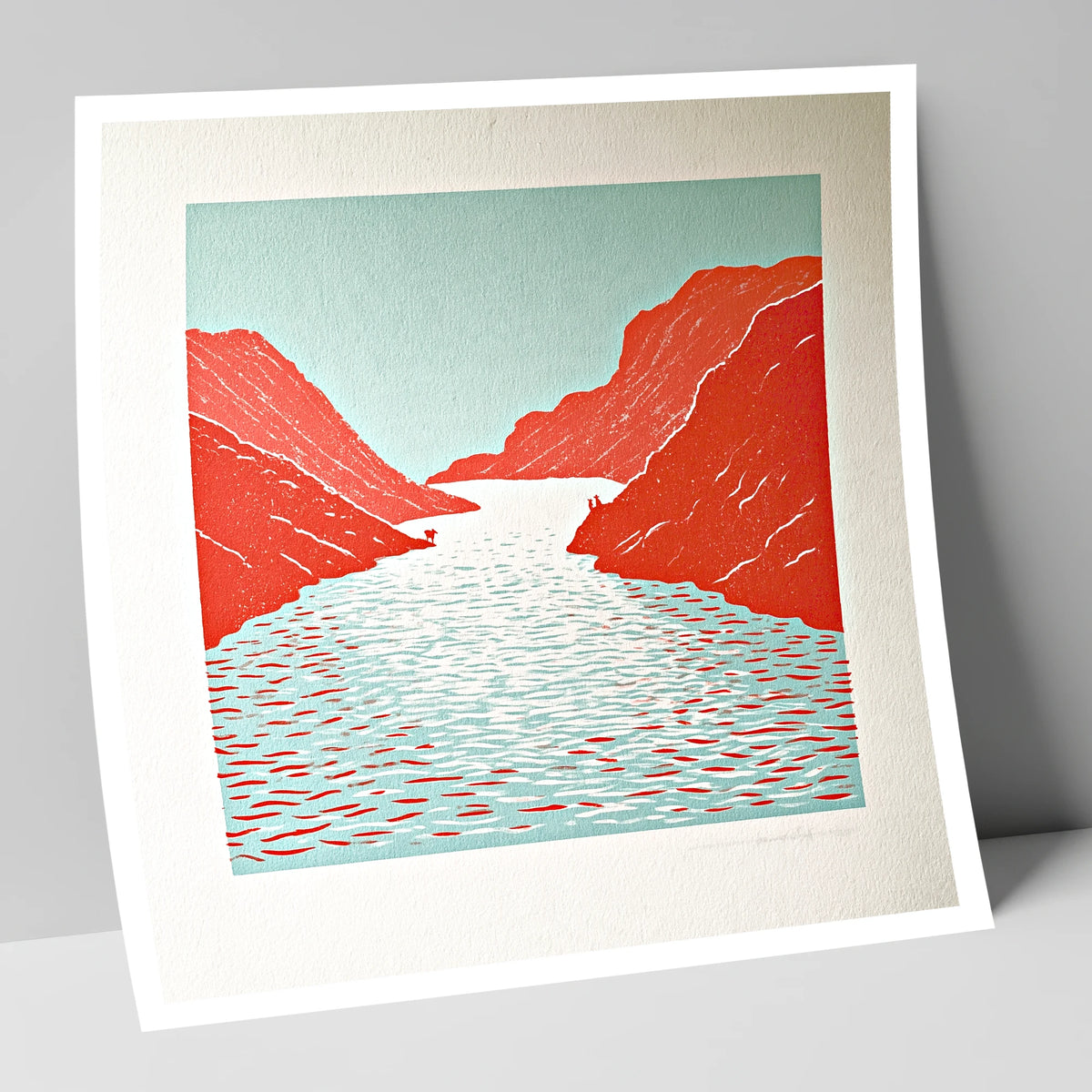 Bold Red Fells and Lake lake district lake art print