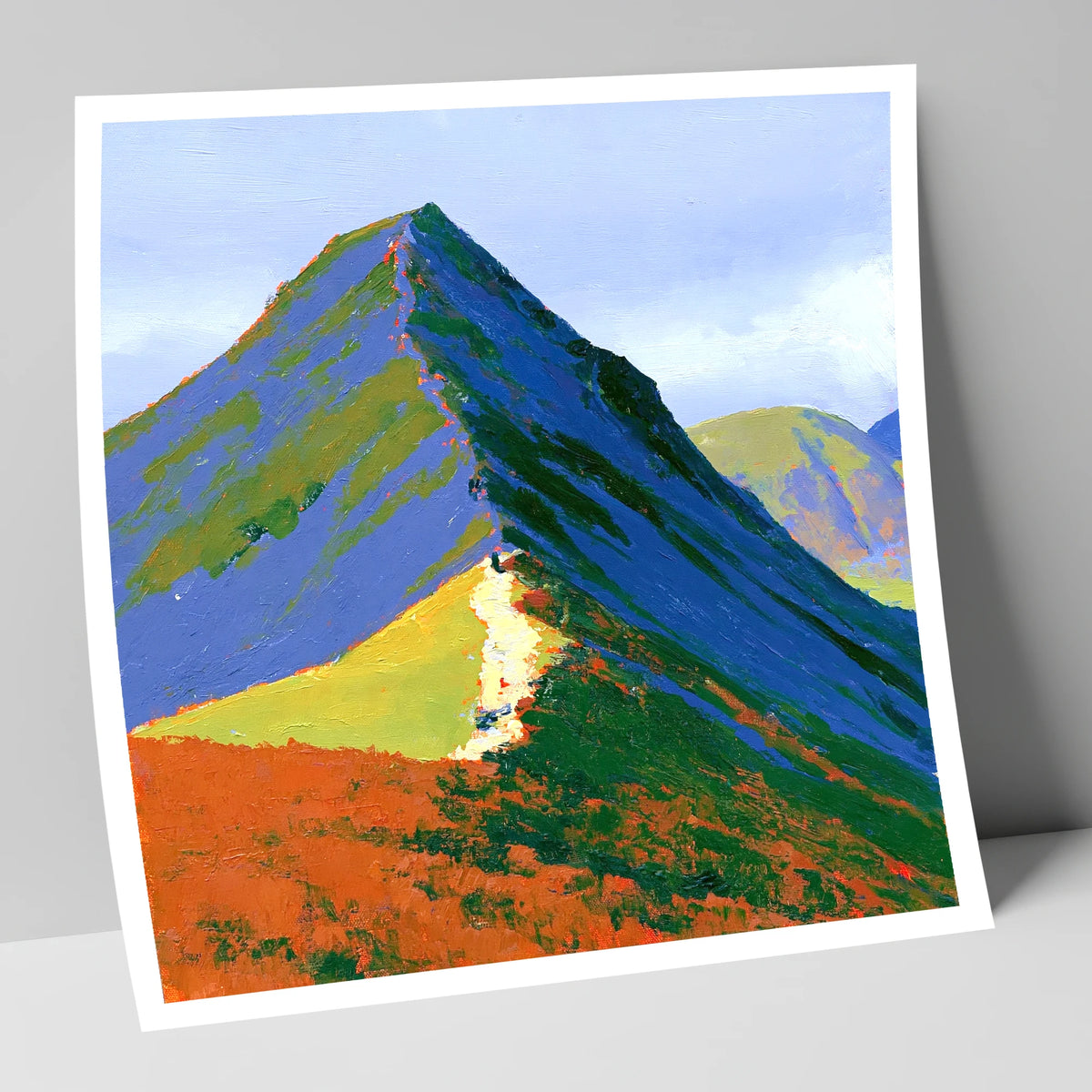 Vibrant Cat Bells Peak lake district fell art print