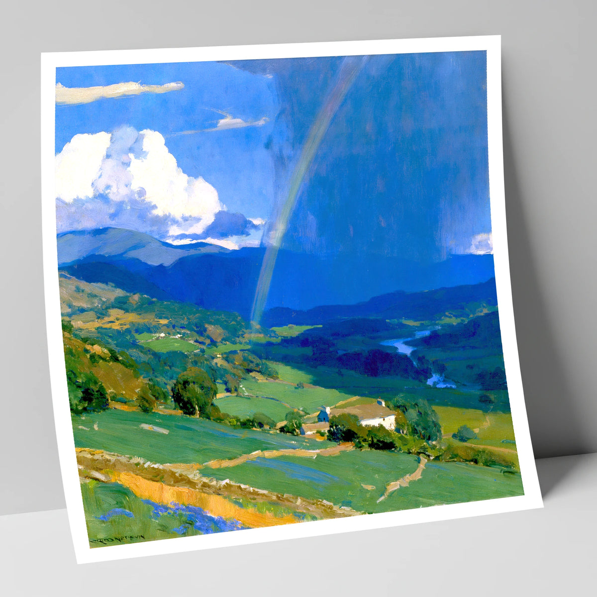 Passing Storm And Valley Rainbow lake district sky art print