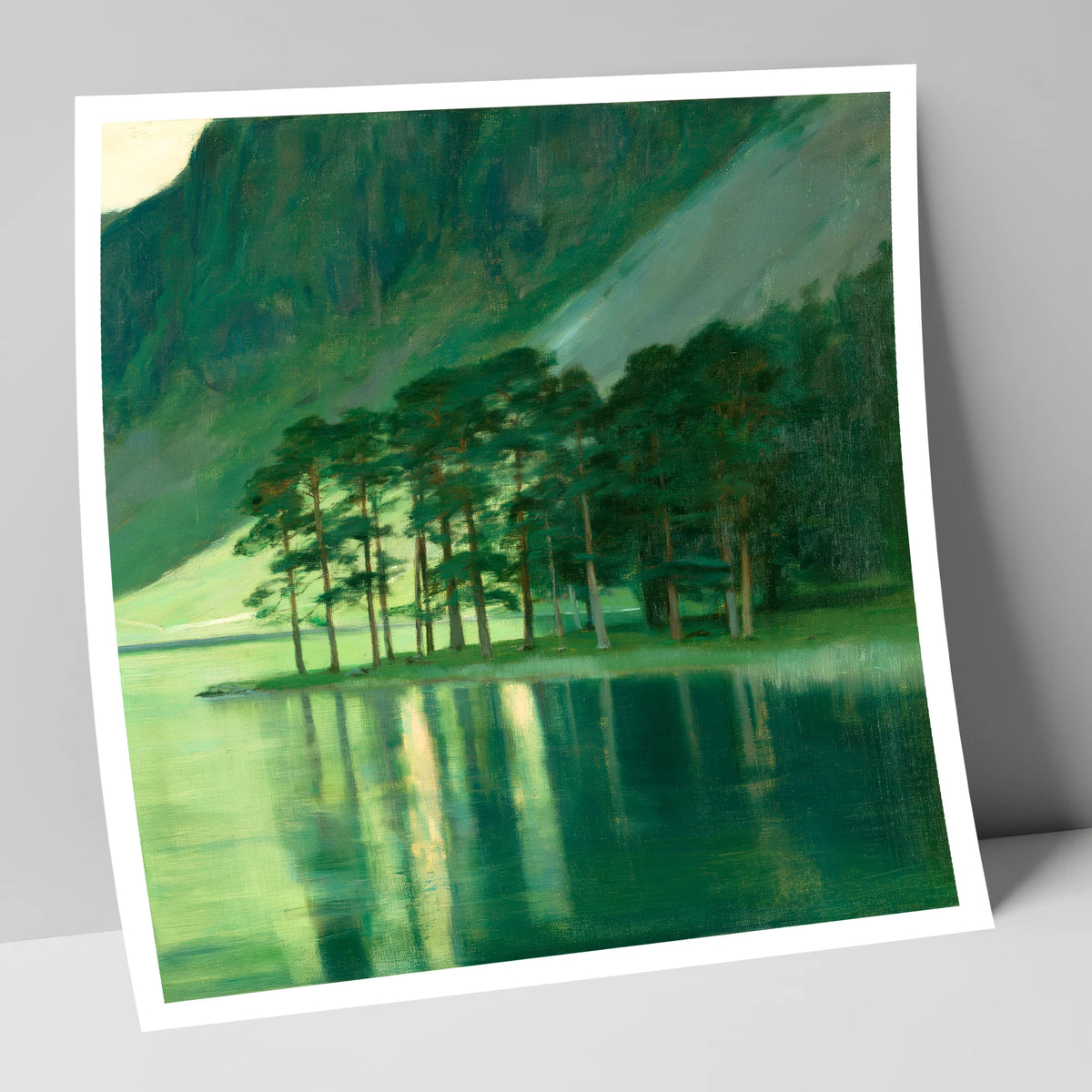 Buttermere Pines in Emerald Light lake district lake art print