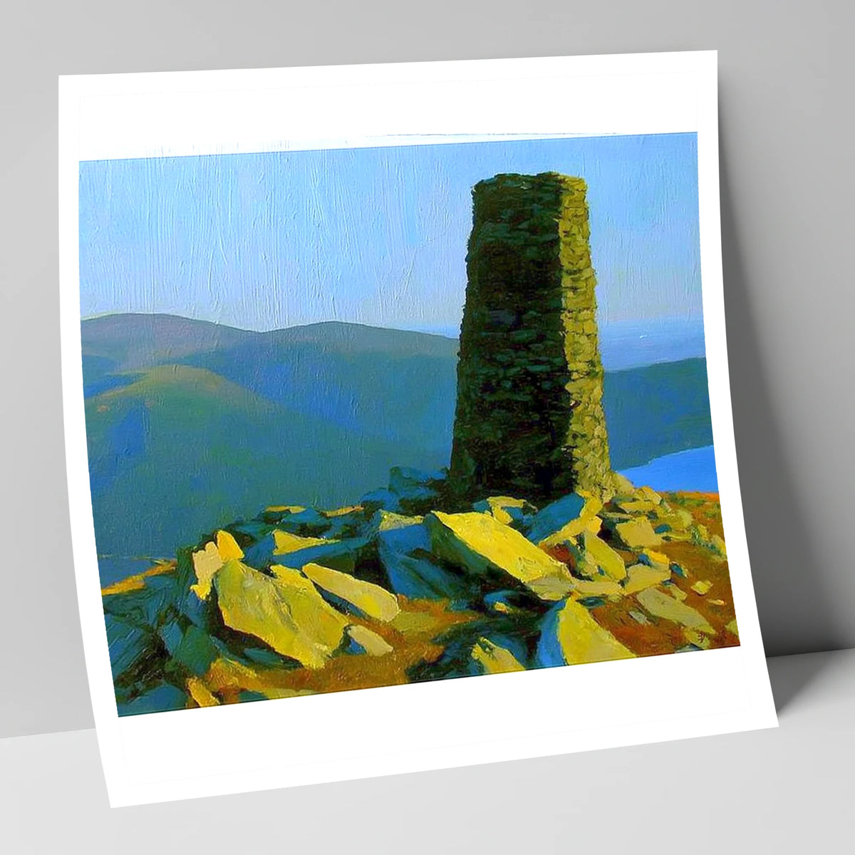Sunlit Beacon on Thornthwaite Crag lake district fell art print