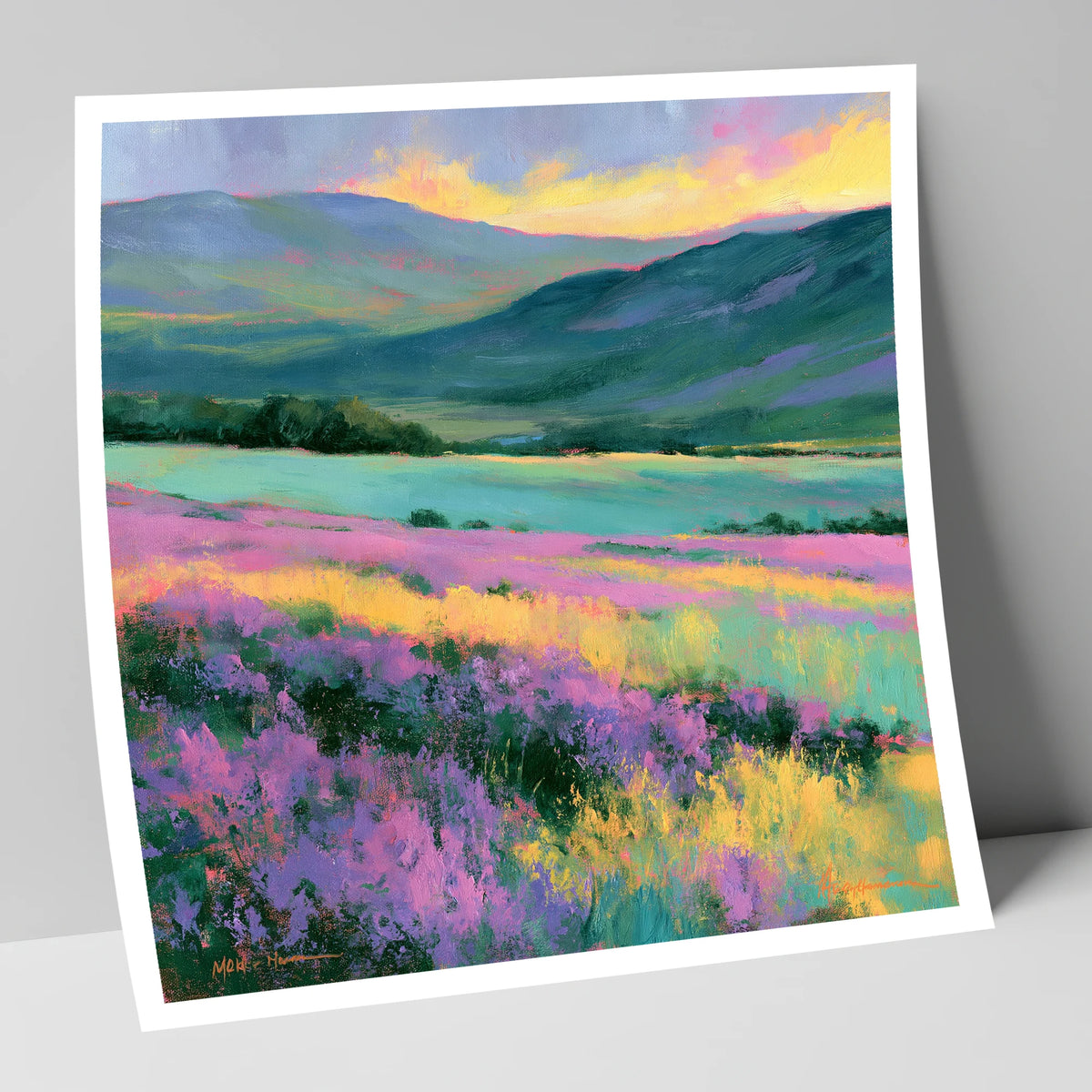 Purple Heather Fellside at Sunset flowers & fellsides art print