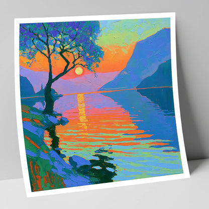 Radiant Sunset Over Lake Water lake district lake art print