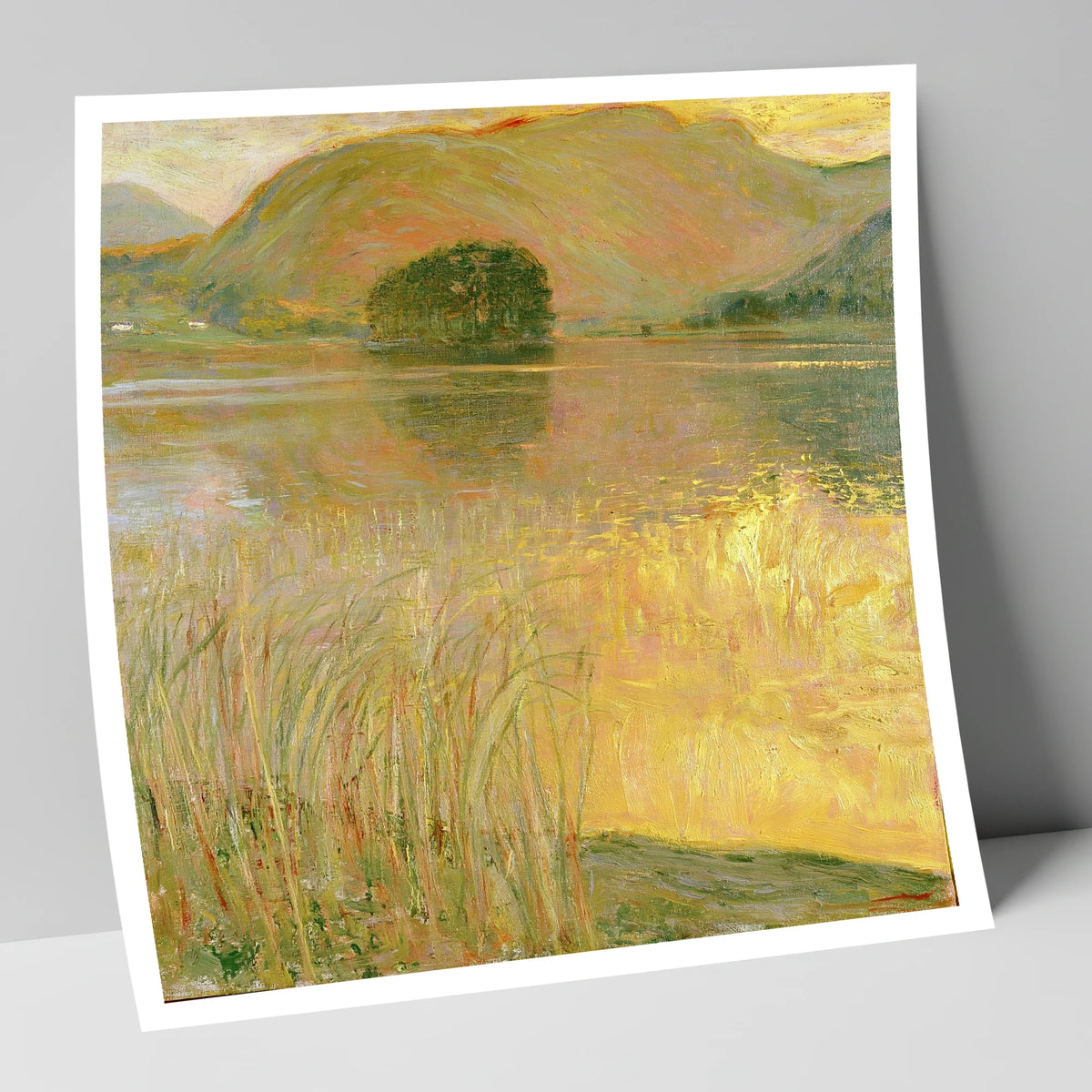 Golden Waters of Grasmere Island lake district lake art print