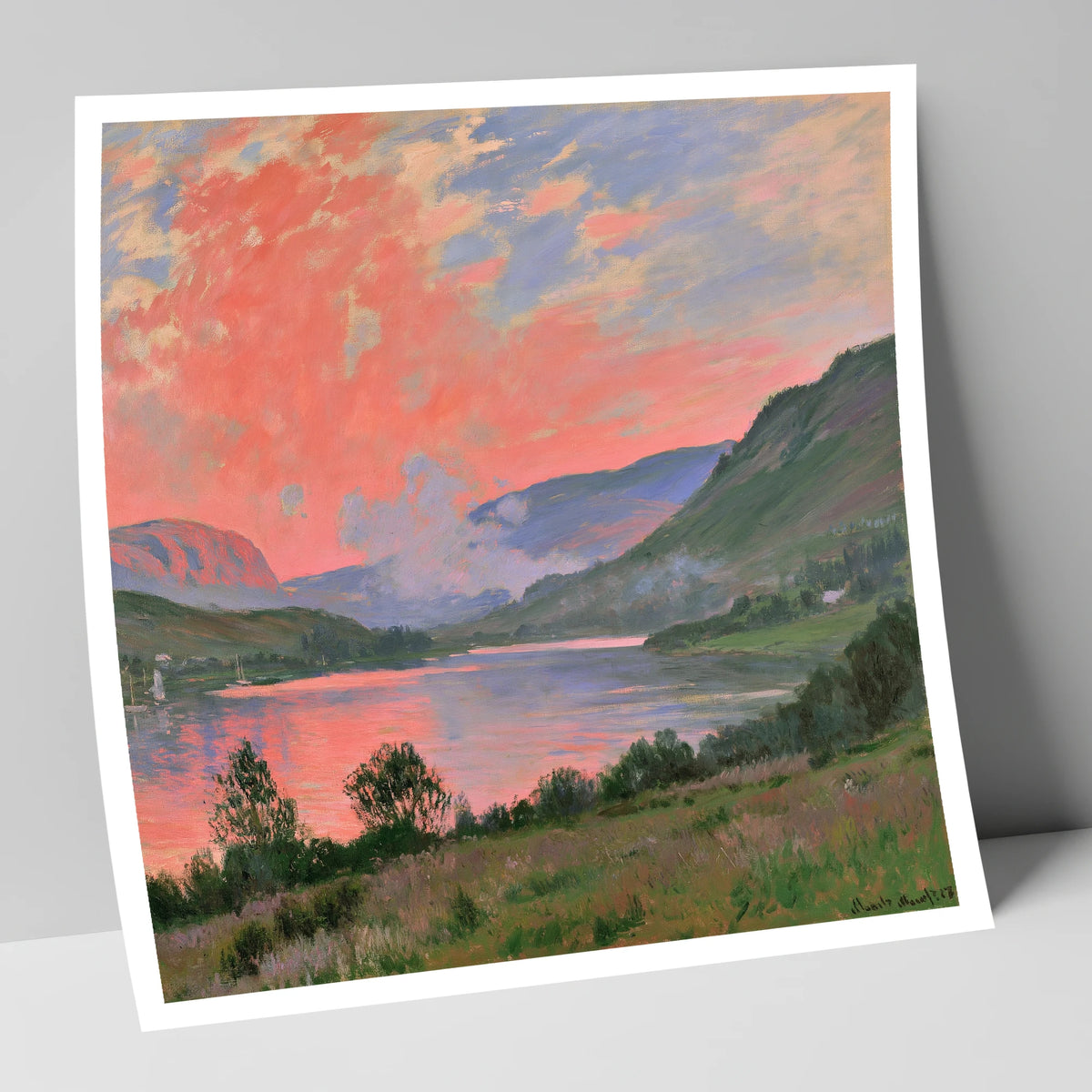 Coral Sunset Over The Lake lake district lake art print