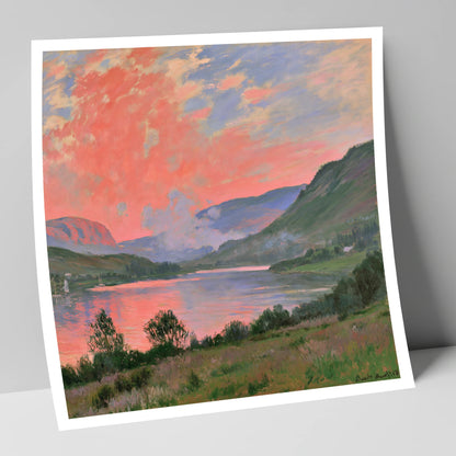 Coral Sunset Over The Lake lake district lake art print
