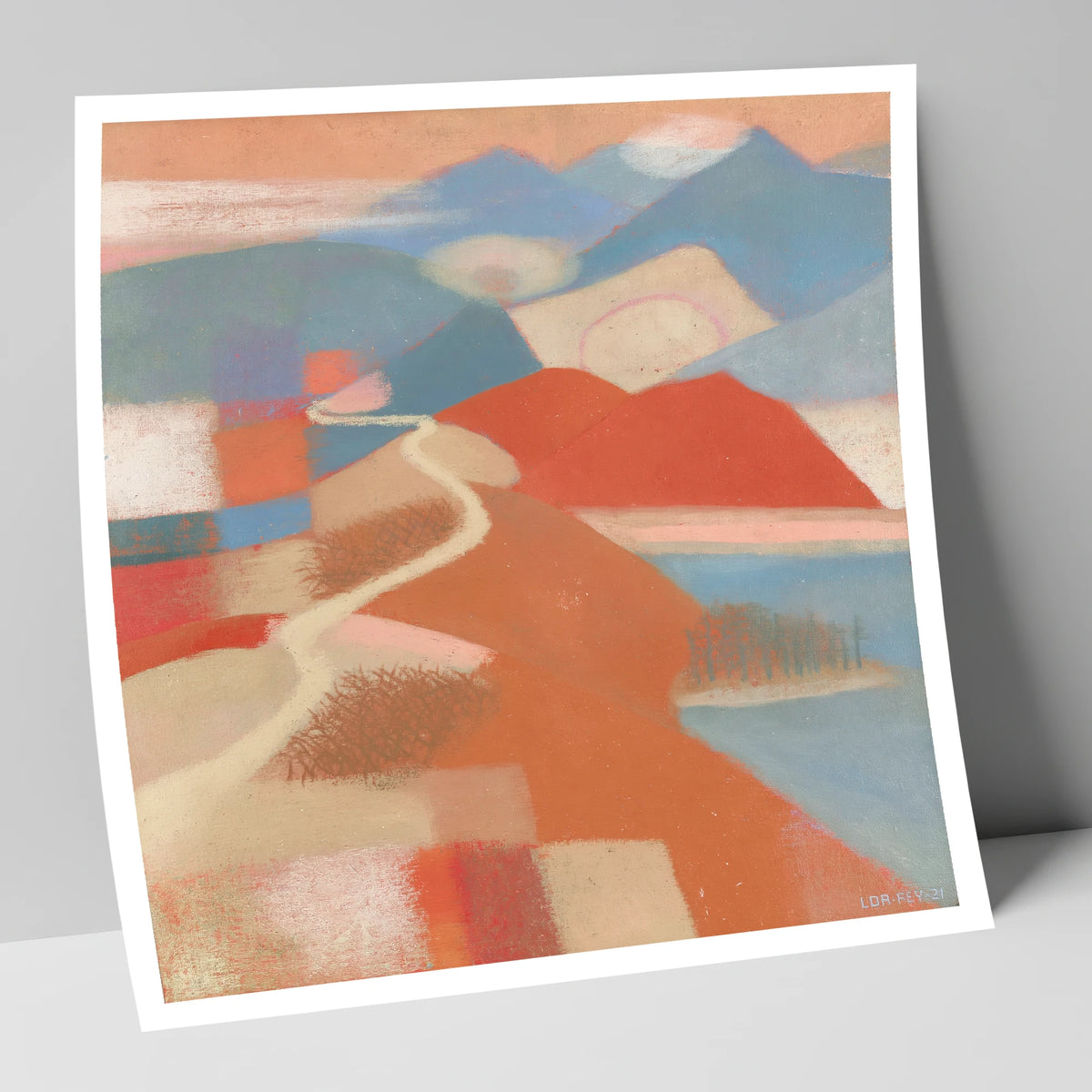 Terracotta Ridge on Cat Bells lake district fell art print