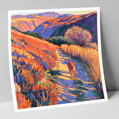Sunlit Dog Path Near Patterdale gifts for dog walkers art print