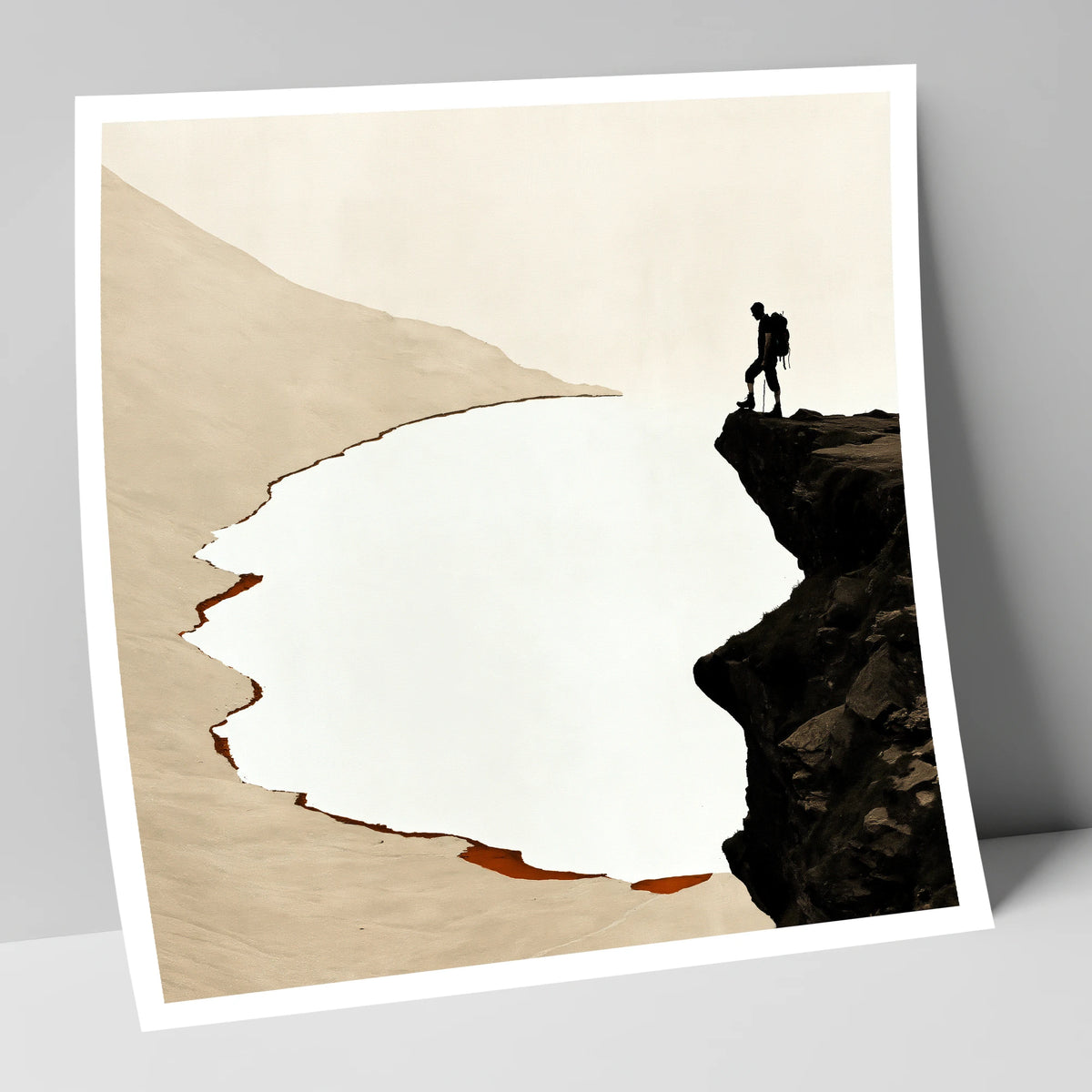 Helvellyn Edge Walker Silhouette lake district fell art print