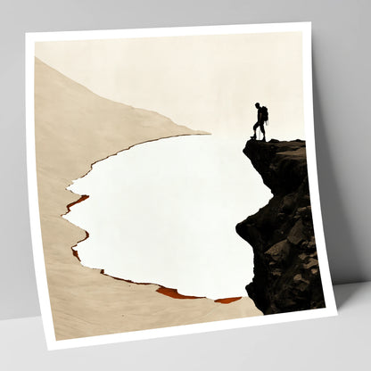 Helvellyn Edge Walker Silhouette lake district fell art print