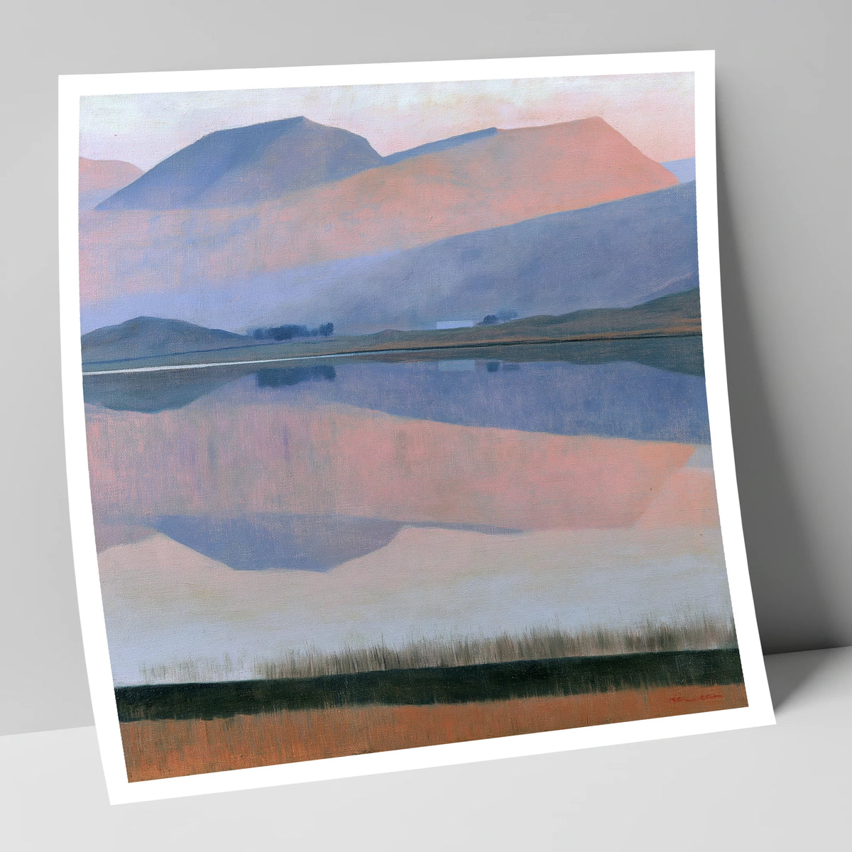 Pastel Fells and Lake Reflection lake district lake art print