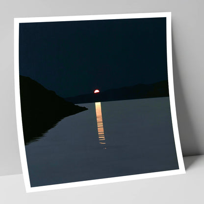 Crimson Sun Over The Lake lake district lake art print