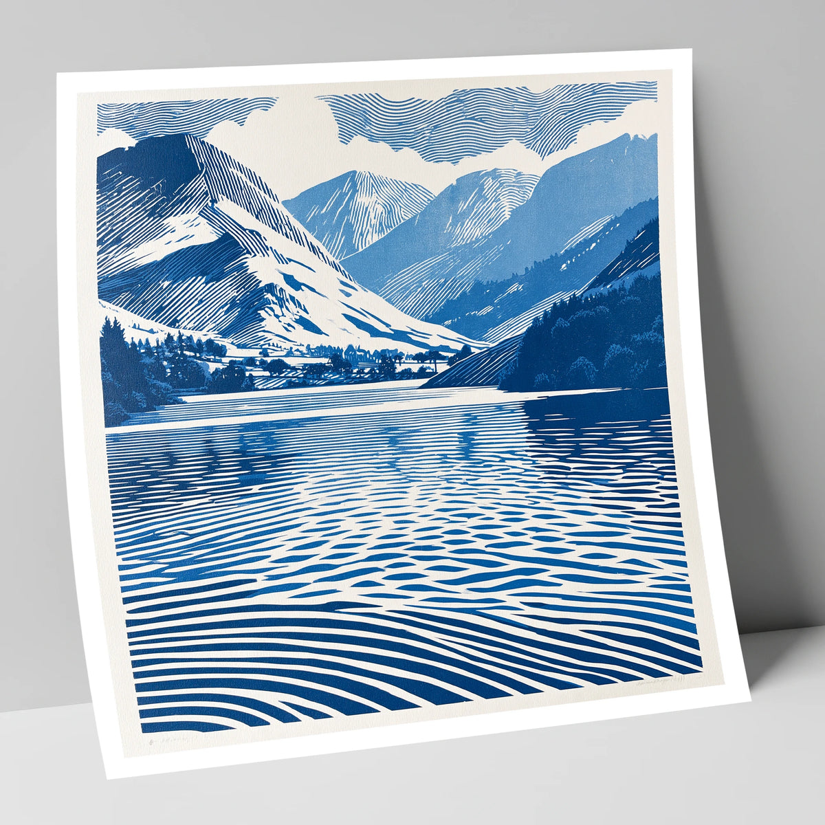 Cobalt Blue Lake And Fells lake district lake art print
