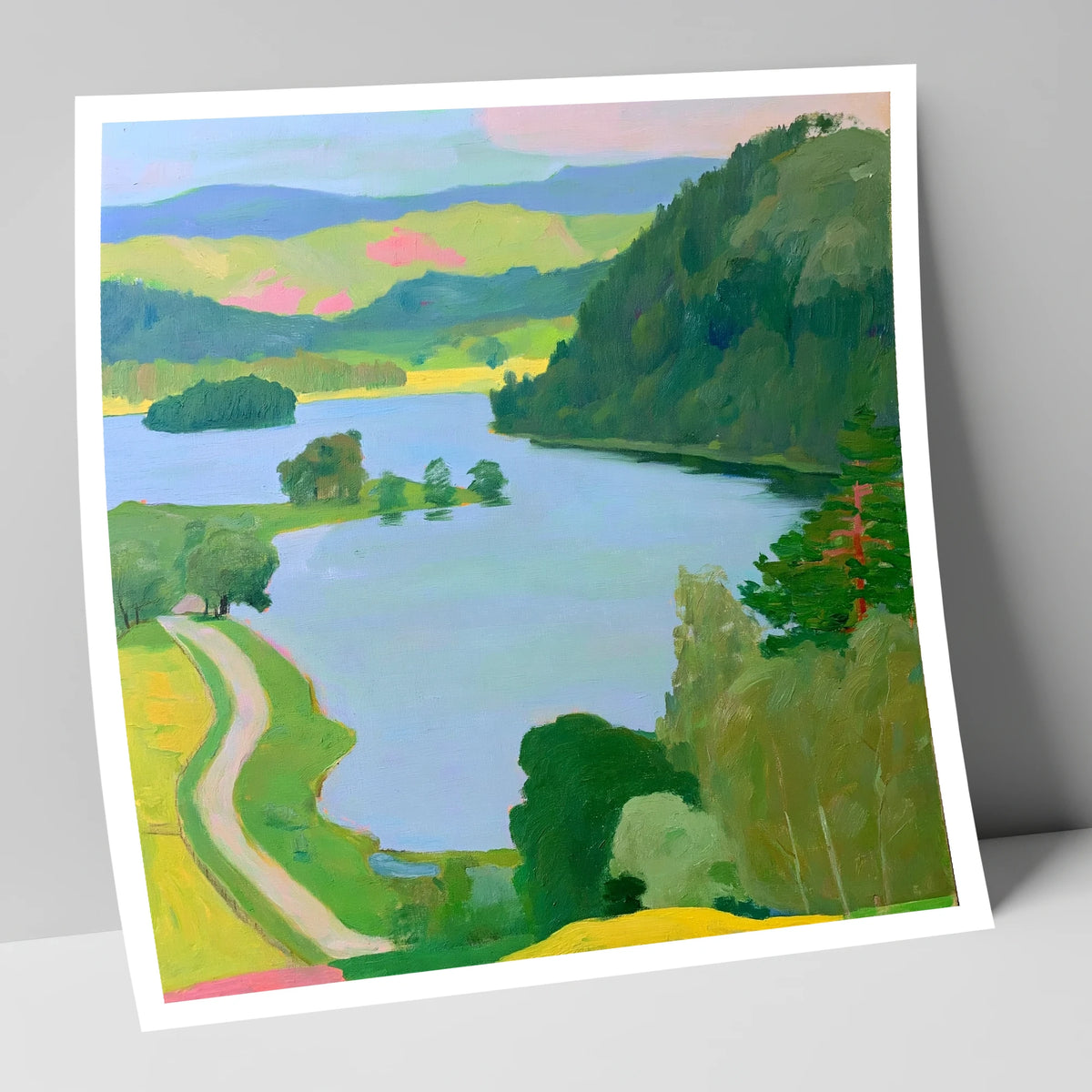 Vibrant Rydal Water Lakeside Path lake district lake art print