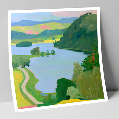 Vibrant Rydal Water Lakeside Path lake district lake art print