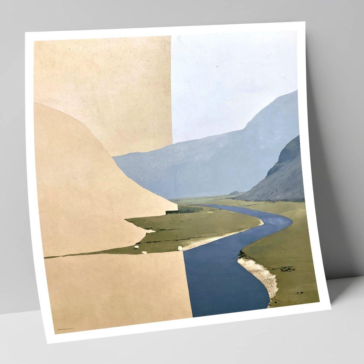 Meandering River through Ochre Valley Fells lake district valley art print