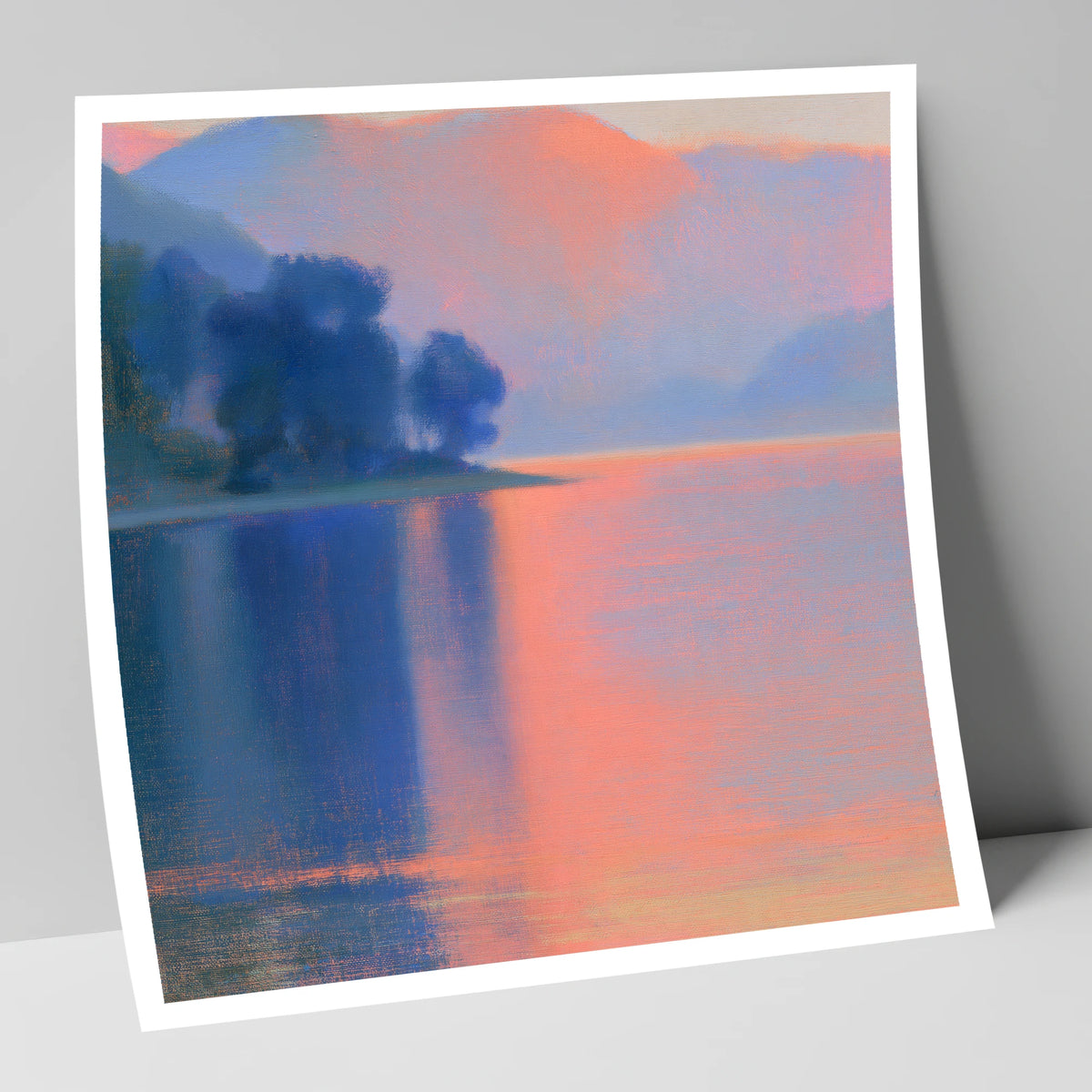 Pastel Sunset Over The Lake lake district lake art print