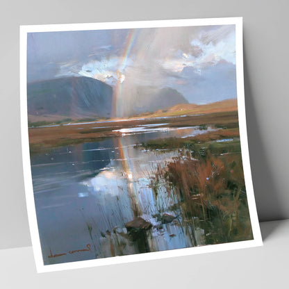 Rainbow Reflection Over Valley Waters lake district sky art print