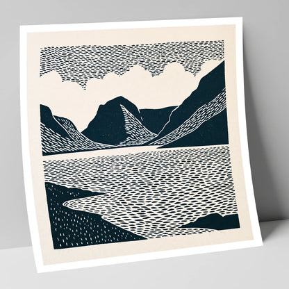 Crummock Water Graphic Landscape lake district lake art print