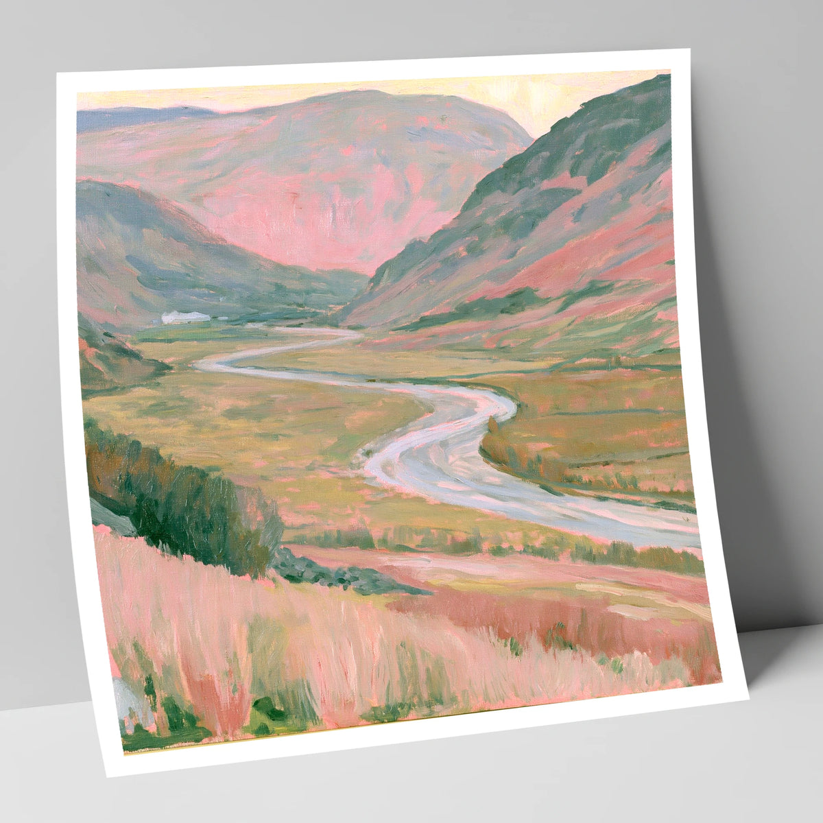 Winding River in Pastel Light lake district waterfall art print