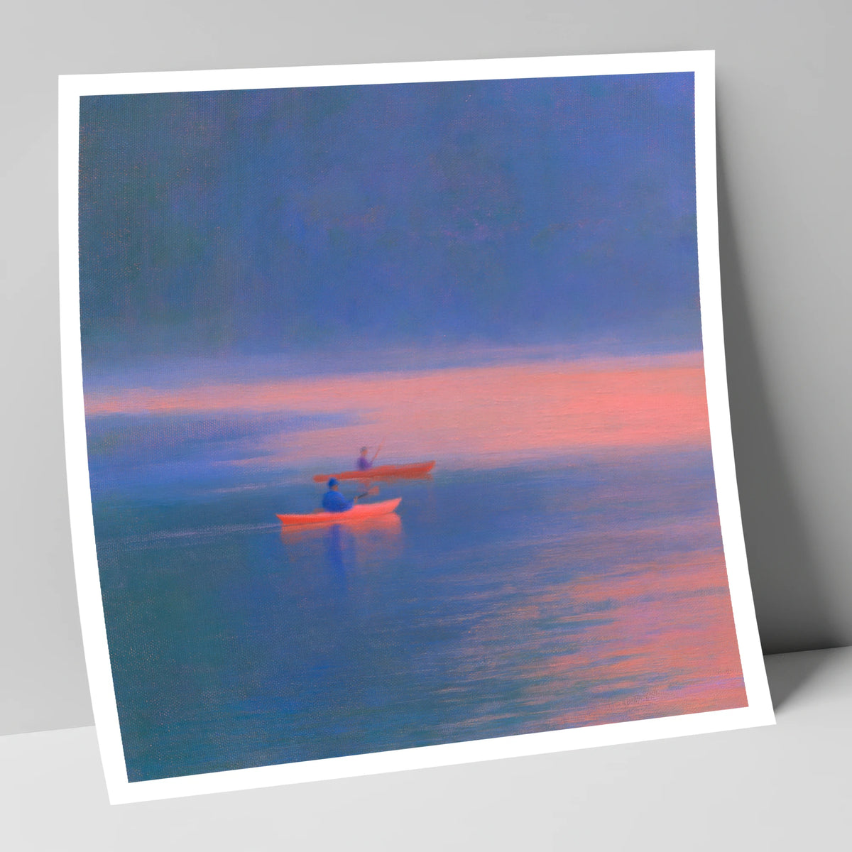 Twilight Kayaks on the Lake lake district walking art print