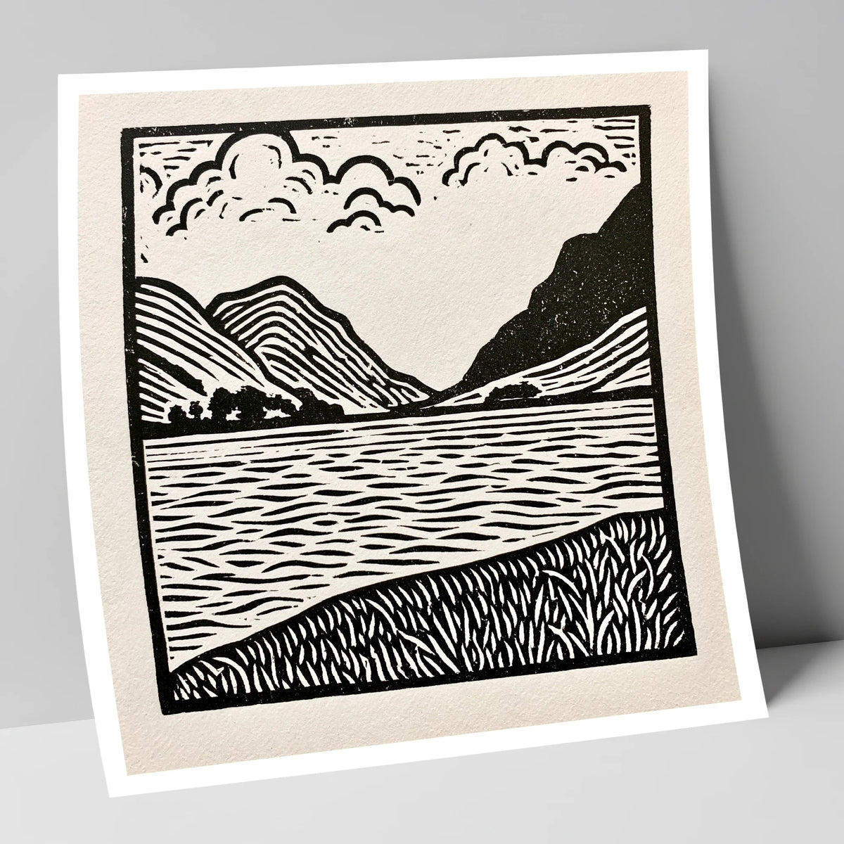 Ullswater in Monochrome lake district lake art print