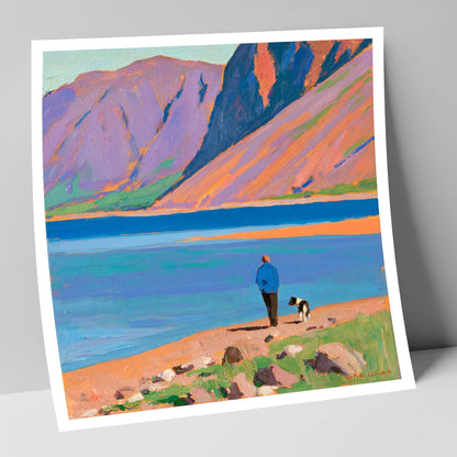 Vibrant Wast Water Dog Walk gifts for dog walkers art print